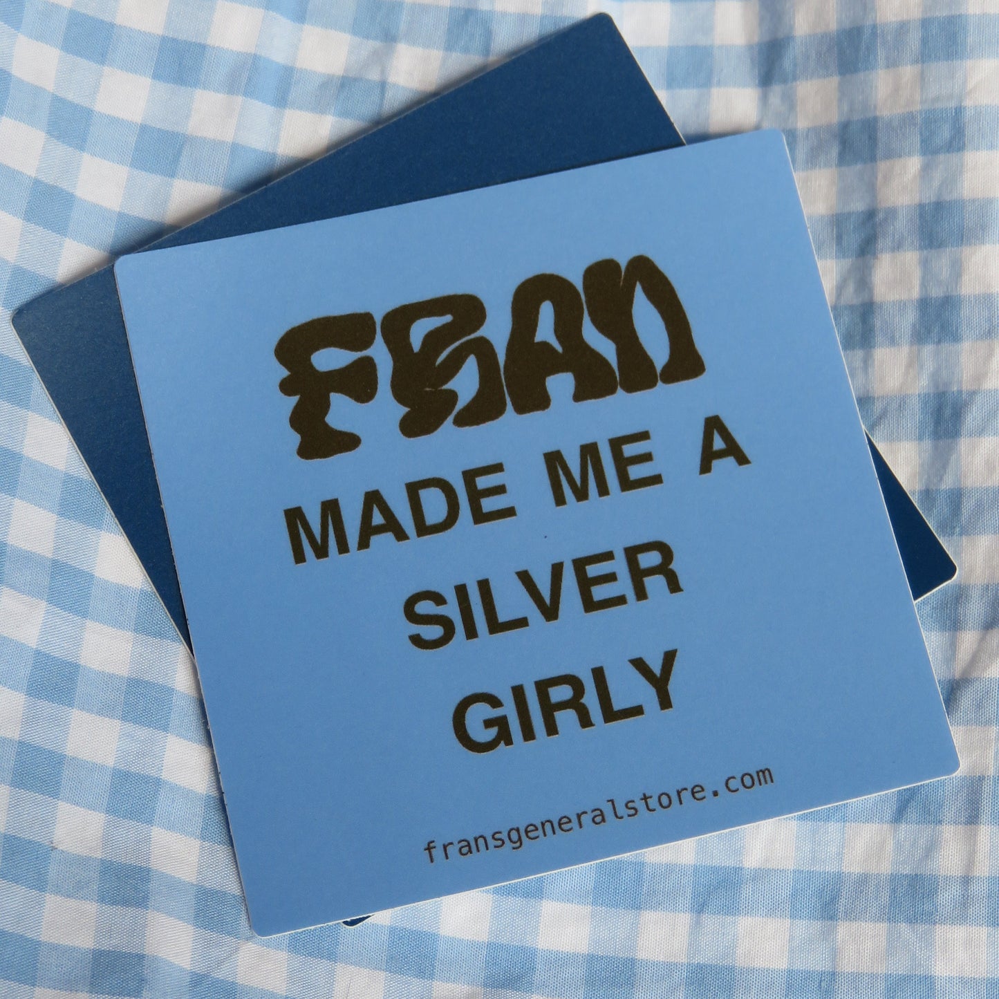 3" square silver girly sticker