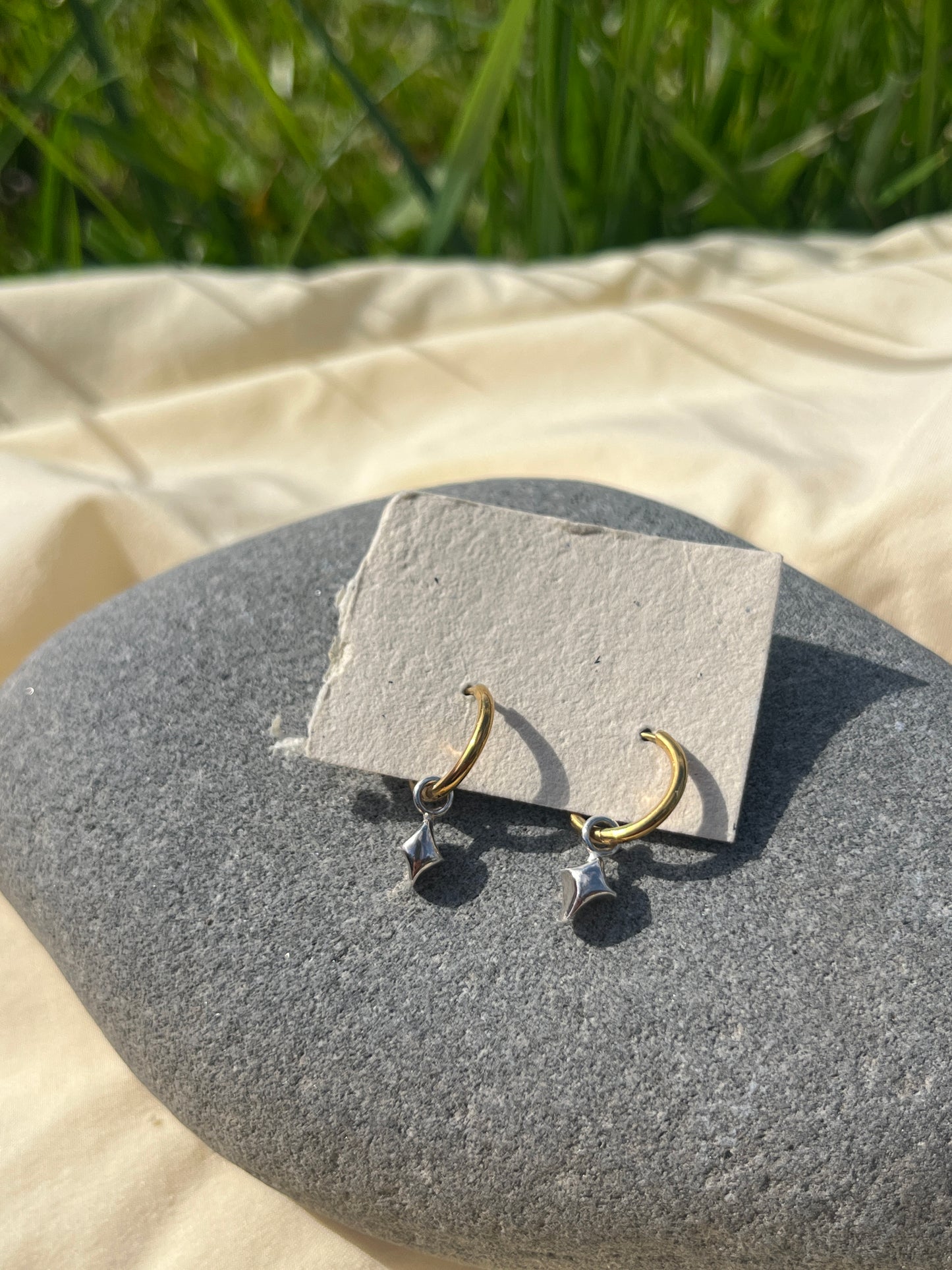The star charm hoops
